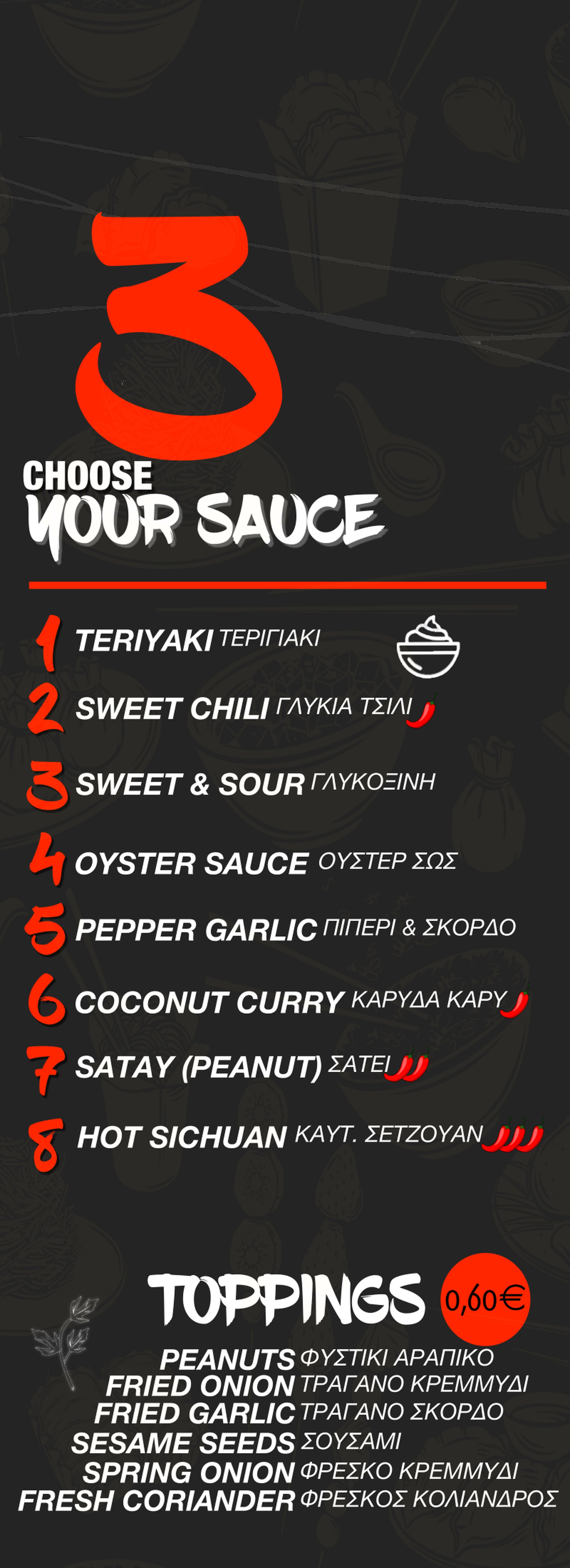 Choose your sauce